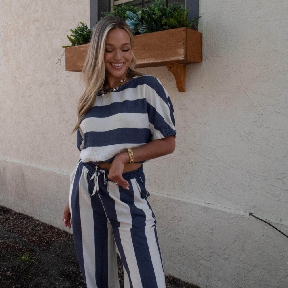 ⚓️ NWT❗️MIOU MUSE NAVY COASTAL STOLL PANTS WIDE LEG